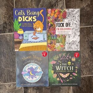 Barnes & Noble Coloring Book Set - Purple, Orange, Green, Gray